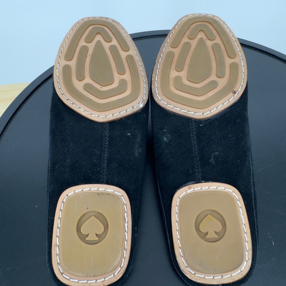 Kate Spade New York Black Suede Tassel Mule Loafers Womens 6M Slip On Flats - Picture 5 of 6